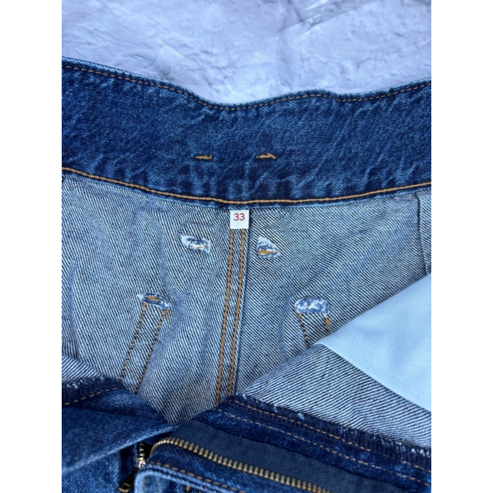 Women's Levi's Denim Shorts Size 33 Blue-high‎ waist mom shorts-nwot - Picture 6 of 7
